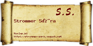 Strommer Sára névjegykártya