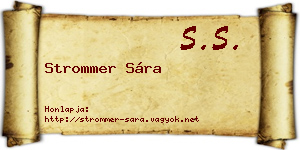 Strommer Sára névjegykártya